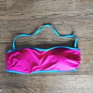 Victoria's Secret Bikini Top Bandeau Pink Blue New Large